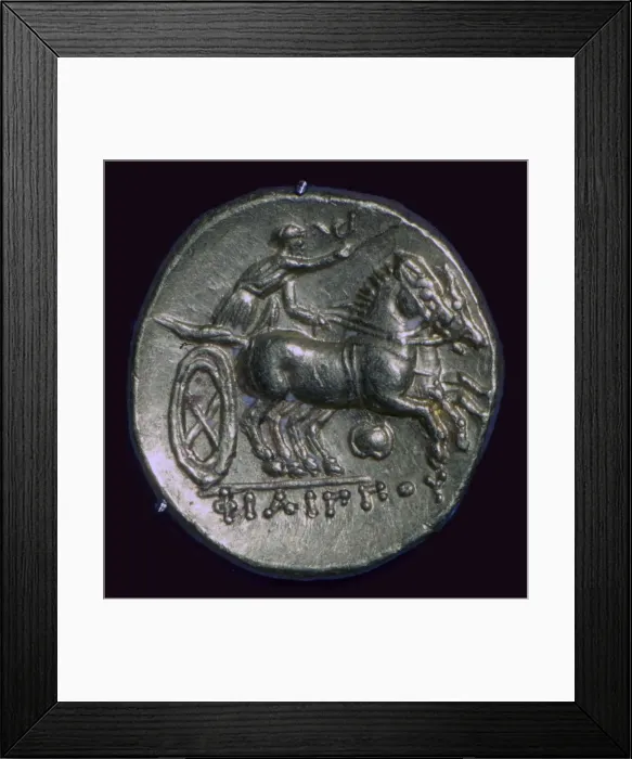 Framed Print : Gold Stater of Phillip II of Macedonia, 356BC Framed Print : Gold Stater of Phillip II of Macedonia, 356BC