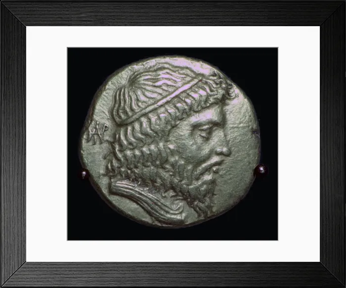 Framed Print : Gold Stater of King Andragoras of Parthia, 3rd century BC Framed Print : Gold Stater of King Andragoras of Parthia, 3rd century BC