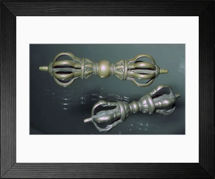 Framed Print : Bronze Vajra (thunderbolts), ritual weapons of Buddhist deities, 7th to 10th century Framed Print : Bronze Vajra (thunderbolts), ritual weapons of Buddhist deities, 7th to 10th century