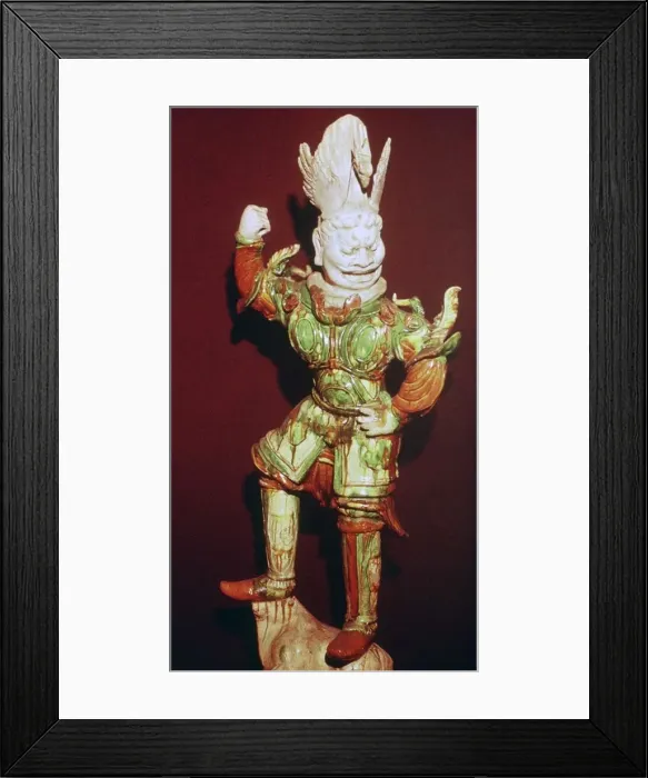 Framed Print : A tomb guardian or lokopala, protector of the dead, Tang dynasty, China, 618-906 Framed Print : A tomb guardian or lokopala, protector of the dead, Tang dynasty, China, 618-906