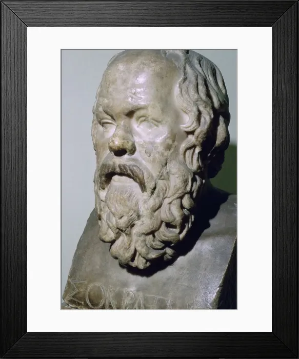 Framed Print : Bust of the Greek philosopher Socrates, 5th century BC Framed Print : Bust of the Greek philosopher Socrates, 5th century BC
