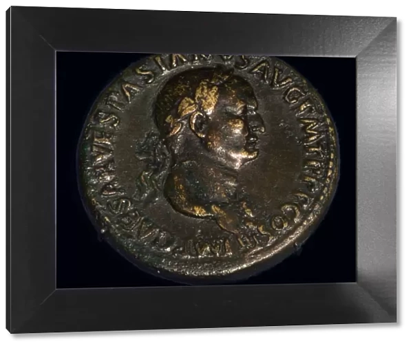 Base metal coin of the Roman emperor Vespasian, 1st century