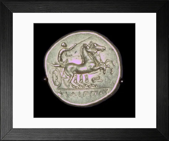 Framed Print : Gold Stater of Phillip II of Macedon, 4th century BC Framed Print : Gold Stater of Phillip II of Macedon, 4th century BC