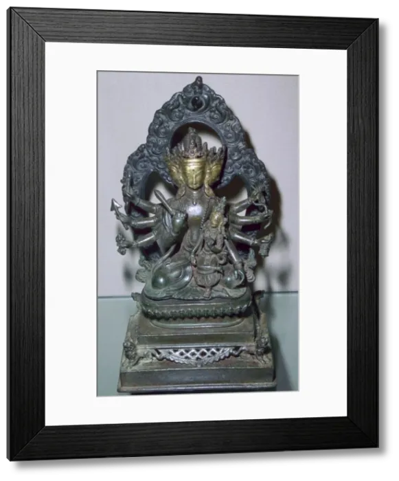 Framed Print : A bronze statuette of Bodhisattva Manjunatha, a Nepalese deity Framed Print : A bronze statuette of Bodhisattva Manjunatha, a Nepalese deity