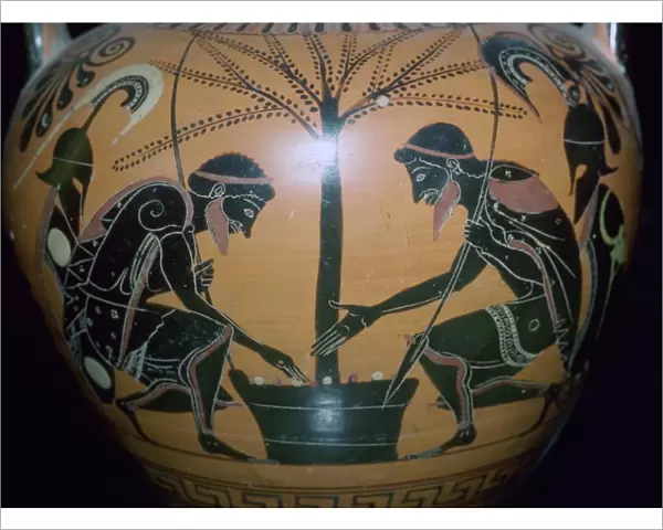 Vase-painting of Achilles and Ajax playing dice