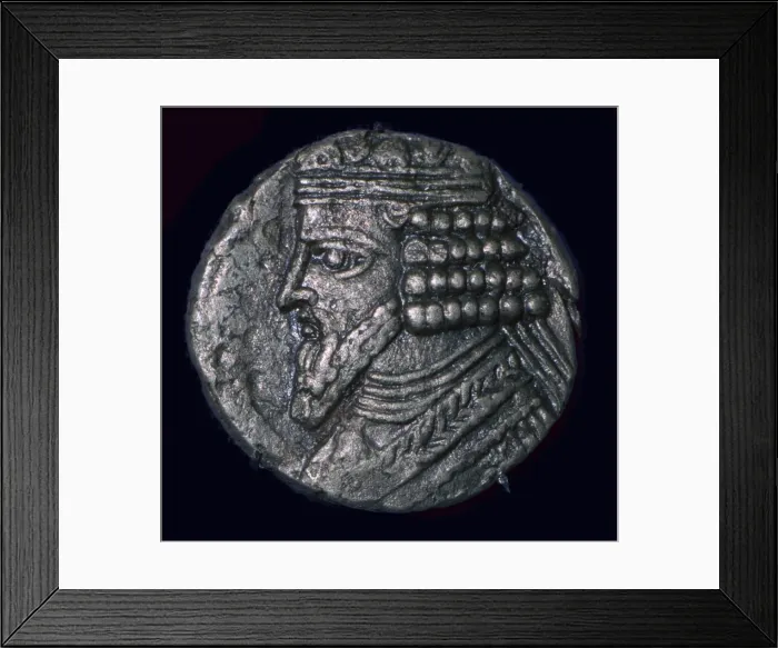 Framed Print : Tetradrachm of King Gotarzes II of Parthia (ruled 40-51BC) Framed Print : Tetradrachm of King Gotarzes II of Parthia (ruled 40-51BC)