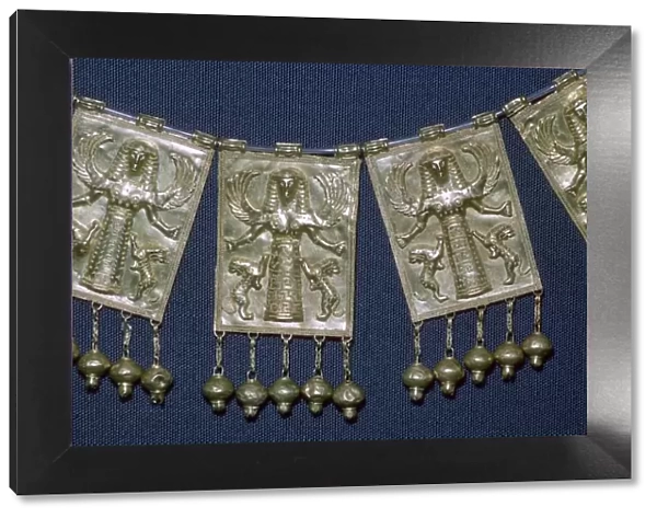 Greek gold pectoral plaques with Artemis, 7th century BC