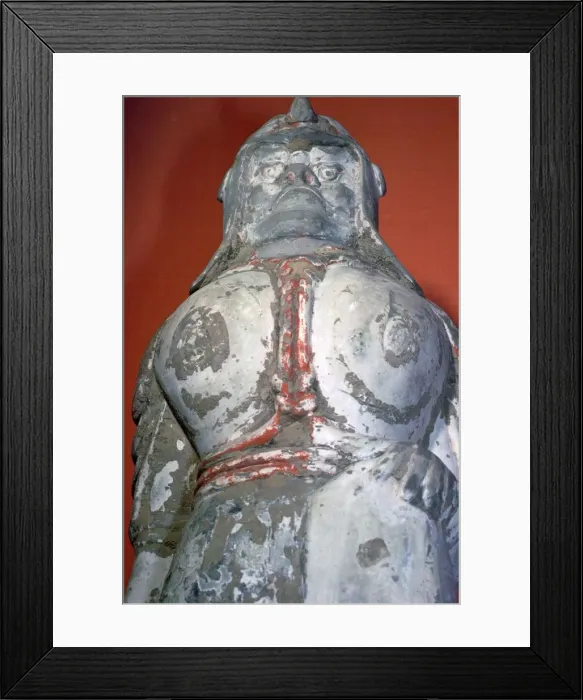 Framed Print : Terracotta painted soldier from the six dynasties period, China Framed Print : Terracotta painted soldier from the six dynasties period, China