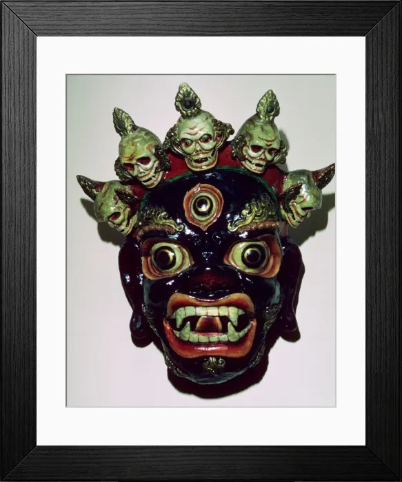 Framed Print : Tibetan mask used in ritual dance, c9th century Framed Print : Tibetan mask used in ritual dance, c9th century