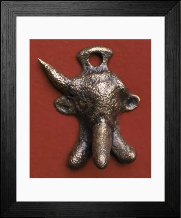 Framed Print : Roman bronze phallic amulet, 2nd century Framed Print : Roman bronze phallic amulet, 2nd century