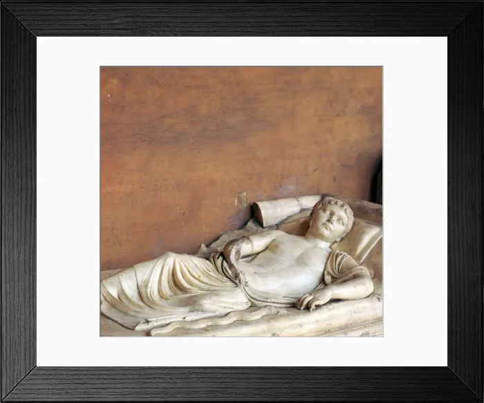 Framed Print : Effigy of a youth on a Roman sarcophagus, 2nd century Framed Print : Effigy of a youth on a Roman sarcophagus, 2nd century