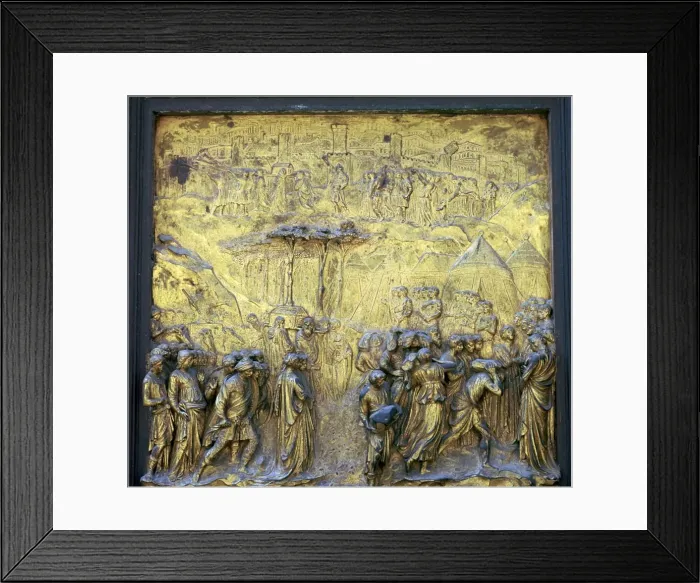 Framed Print : Detail of the Doors of Paradise on the Baptistry, 15th century. Artist: Lorenzo Ghiberti Framed Print : Detail of the Doors of Paradise on the Baptistry, 15th century. Artist: Lorenzo Ghiberti