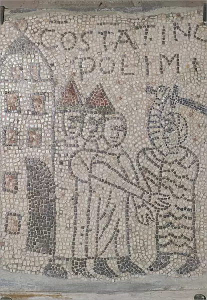 Medieval mosaic of the sack of Constantinople, 5th century