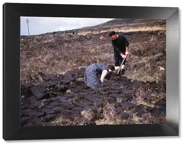 Cutting Peat near Edinbane, Isle of Skye, Scotland, c1960. Artist: CM Dixon