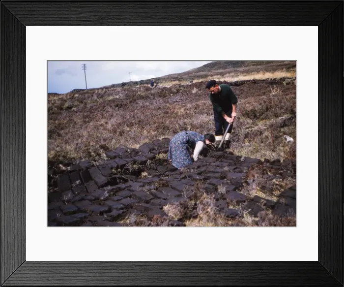 Framed Print : Cutting Peat near Edinbane, Isle of Skye, Scotland, c1960. Artist: CM Dixon Framed Print : Cutting Peat near Edinbane, Isle of Skye, Scotland, c1960. Artist: CM Dixon