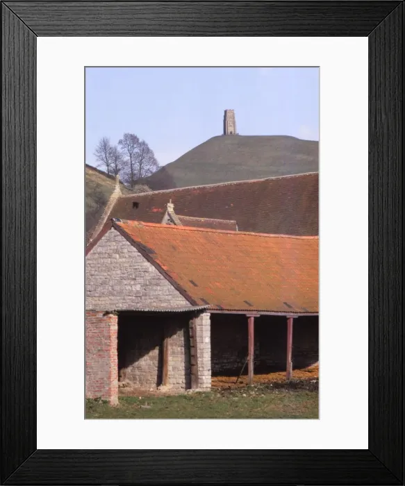 Framed Print : GlastonburyTor and ancient Tithebarn in foreground, Somerset, 20th century. Artist: CM Dixon Framed Print : GlastonburyTor and ancient Tithebarn in foreground, Somerset, 20th century. Artist: CM Dixon