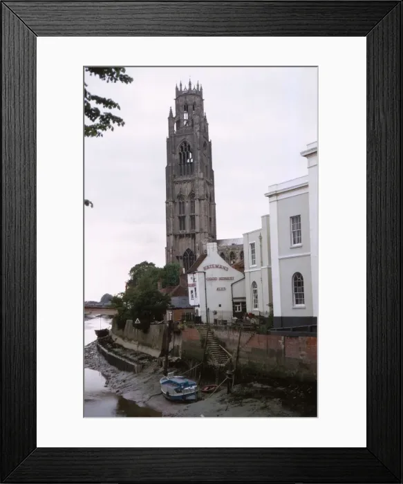 Framed Print : Tower of the Church of St. Bottolph and River Witham, Boston, Lincolnshire, 20th century. Artist: CM Dixon