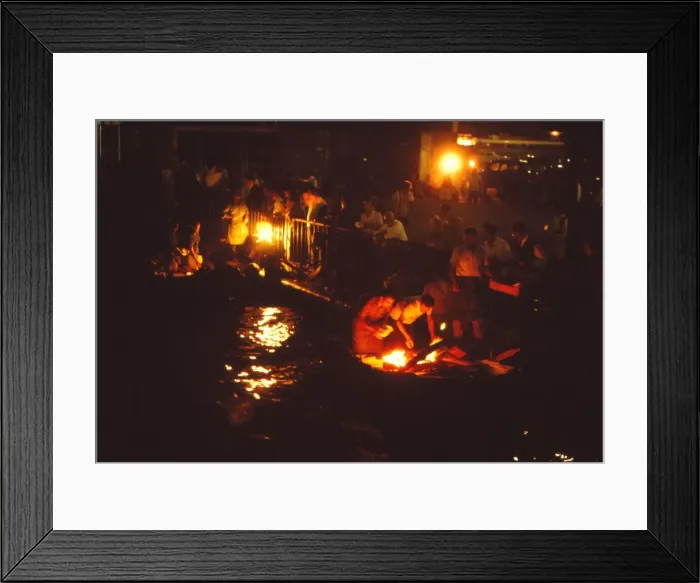 Framed Print : Cooking Fish on Boats at the Galata Bridge, Istanbul, Turkey, 20th century. Artist: CM Dixon Framed Print : Cooking Fish on Boats at the Galata Bridge, Istanbul, Turkey, 20th century. Artist: CM Dixon