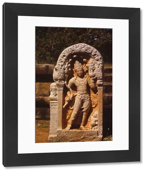 Naga King on a Guardstone at entrance to Ratanapasada, Anuradhapura, 8-9th century. (20th century)