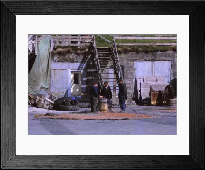 Framed Print : Fishermen in Husavik, Iceland, 20th century. Artist: CM Dixon Framed Print : Fishermen in Husavik, Iceland, 20th century. Artist: CM Dixon