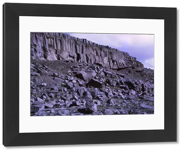 Basalt cliffs beside Dettifoss, North Iceland, 20th century. Artist: CM Dixon