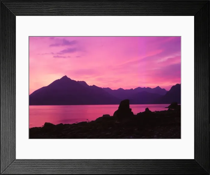 Framed Print : Cuillins from Elgol at Sunset, Skye, Scotland, 20th century. Artist: CM Dixon Framed Print : Cuillins from Elgol at Sunset, Skye, Scotland, 20th century. Artist: CM Dixon