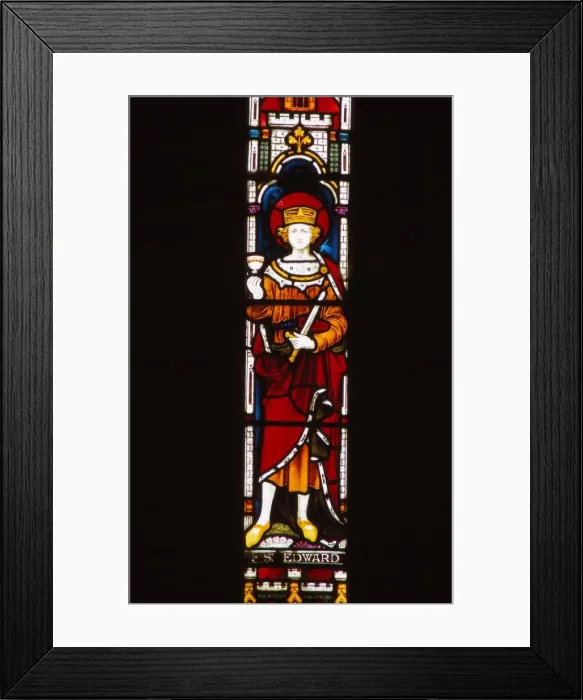 Framed Print : Memorial window in church to King Edward, Corfe Castle, Dorset, 20th century. Artist: CM Dixon Framed Print : Memorial window in church to King Edward, Corfe Castle, Dorset, 20th century. Artist: CM Dixon