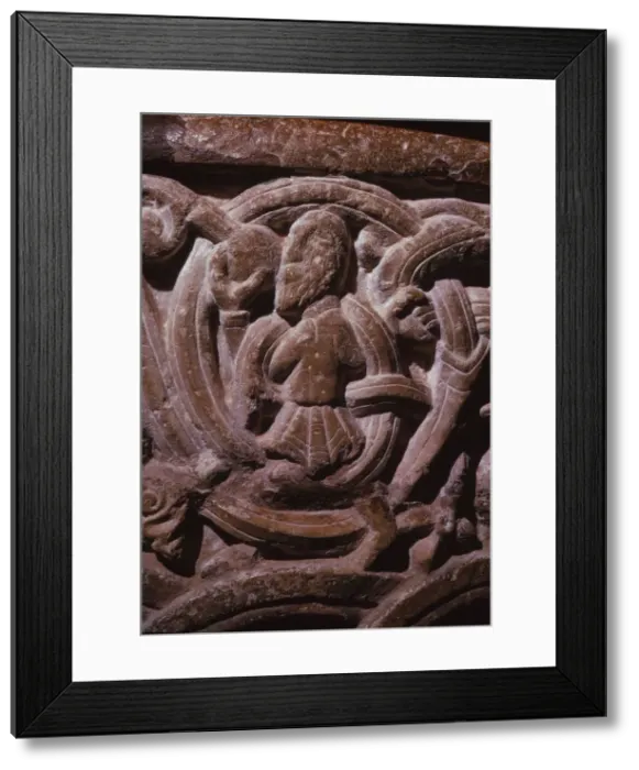 Framed Print : Detail of Norman Font, in 12th century Church within Porchester Castle, Hampshire, 20th century. Artist: CM Dixon Framed Print : Detail of Norman Font, in 12th century Church within Porchester Castle, Hampshire, 20th century. Artist: CM Dixon