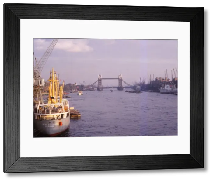 Framed Print : Pool of London with Docks and Tower Bridge, London, England, 1962. Artist: CM Dixon Framed Print : Pool of London with Docks and Tower Bridge, London, England, 1962. Artist: CM Dixon
