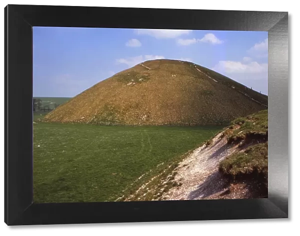 Silbury Hill, Wiltshire from the West, 20th century. Artist: CM Dixon