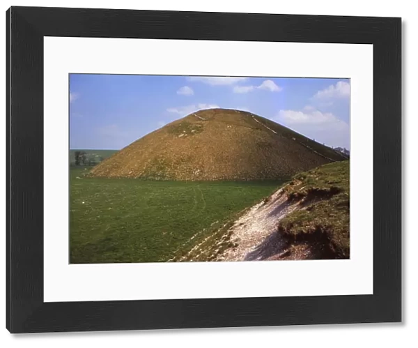 Silbury Hill, Wiltshire from the West, 20th century. Artist: CM Dixon