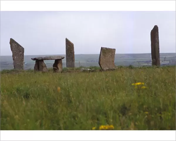 Megalithic Circle and Dolmen, c3rd millennium BC, Stenness, Orkney, Scotland, 20th century. Artist: CM Dixon