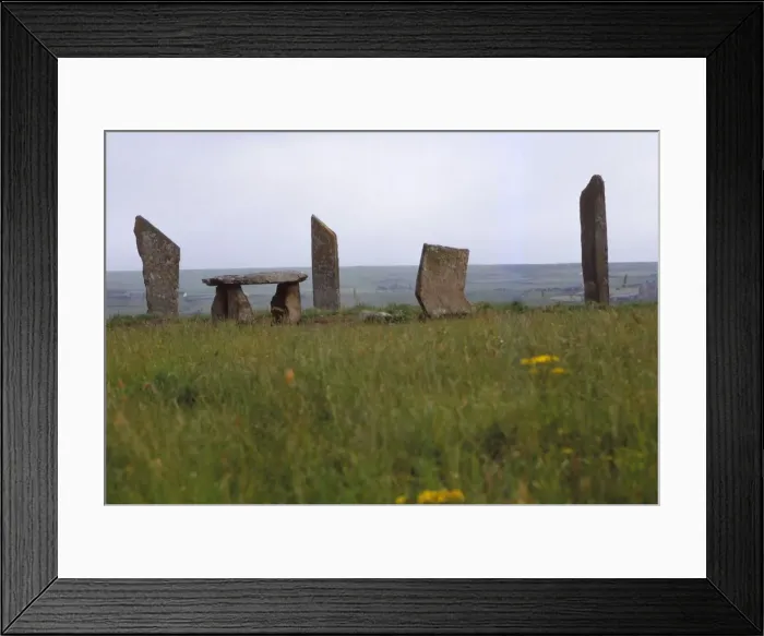 Framed Print : Megalithic Circle and Dolmen, c3rd millennium BC, Stenness, Orkney, Scotland, 20th century. Artist: CM Dixon