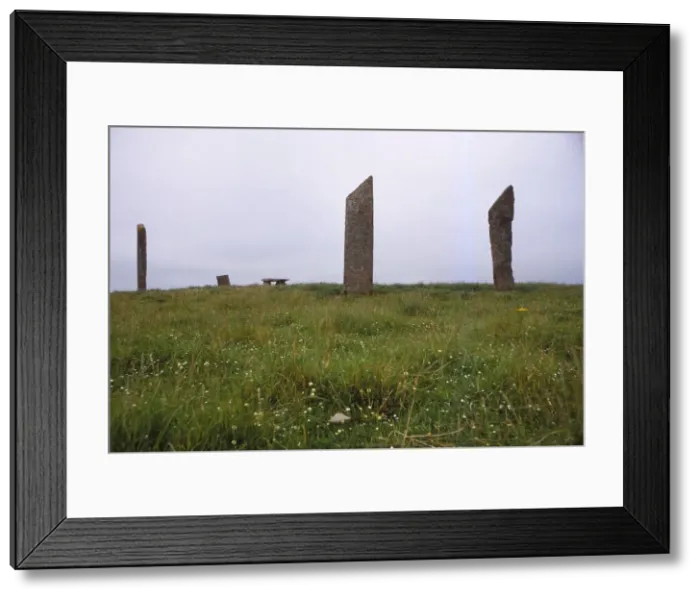 Framed Print : Standing stones of Stenness. Megalithic monument 3rd millennium BC, Orkney, 20th century. Artist: CM Dixon Framed Print : Standing stones of Stenness. Megalithic monument 3rd millennium BC, Orkney, 20th century. Artist: CM Dixon