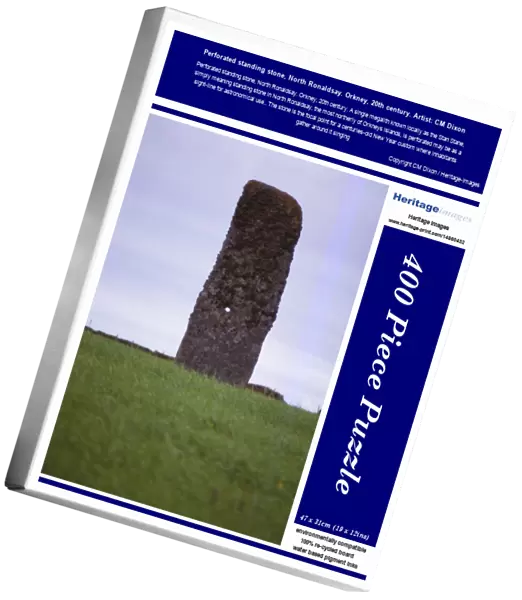 Perforated standing stone, North Ronaldsay. Orkney, 20th century. Artist: CM Dixon