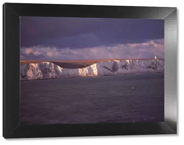 South Foreland Cliffs and Lghthouse from the Sea of Dover, England, 20th century. Artist: CM Dixon