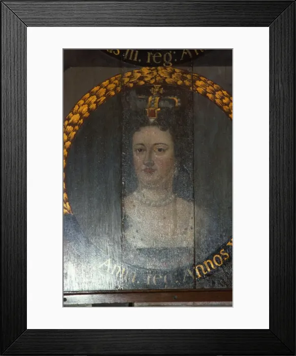 Framed Print : Queen Anne (1665-1714) at Chichester Cathedral, Sussex, 20th century. Artist: CM Dixon Framed Print : Queen Anne (1665-1714) at Chichester Cathedral, Sussex, 20th century. Artist: CM Dixon