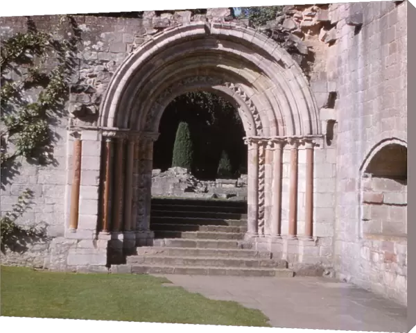 Norman Arch leading to cloisters, Dryburgh Abbey, Berwick-shire, Scotland, 20th century. Artist: CM Dixon