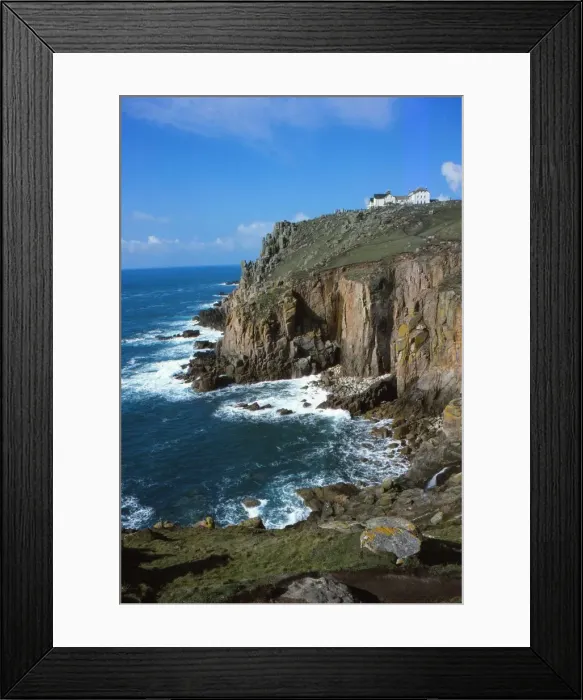 Framed Print : Granite Cliffs below Lands End mine, Cornwall, England, 20th century. Artist: CM Dixon Framed Print : Granite Cliffs below Lands End mine, Cornwall, England, 20th century. Artist: CM Dixon