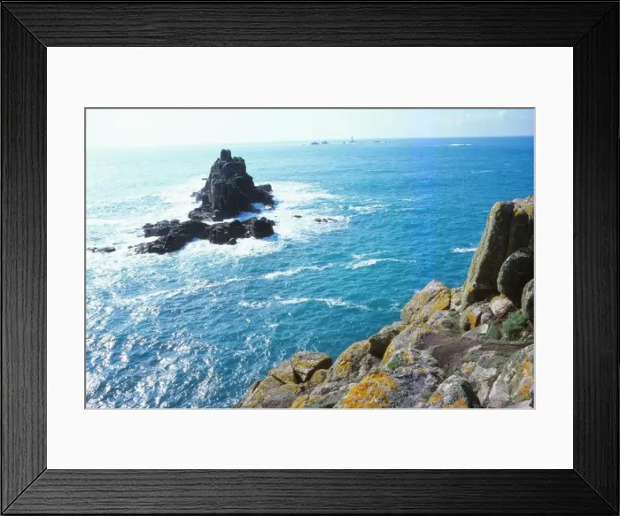 Framed Print : Longships Lighthouse and the Armed Knight, Lands End, Cornwall, 20th century. Artist: CM Dixon Framed Print : Longships Lighthouse and the Armed Knight, Lands End, Cornwall, 20th century. Artist: CM Dixon