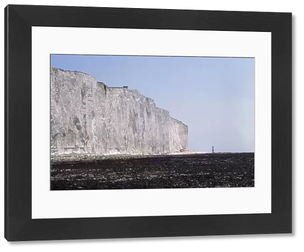 Chalk Cliffs and Lighthouse at Beachy Head, Sussex, 20th century. Artist: CM Dixon