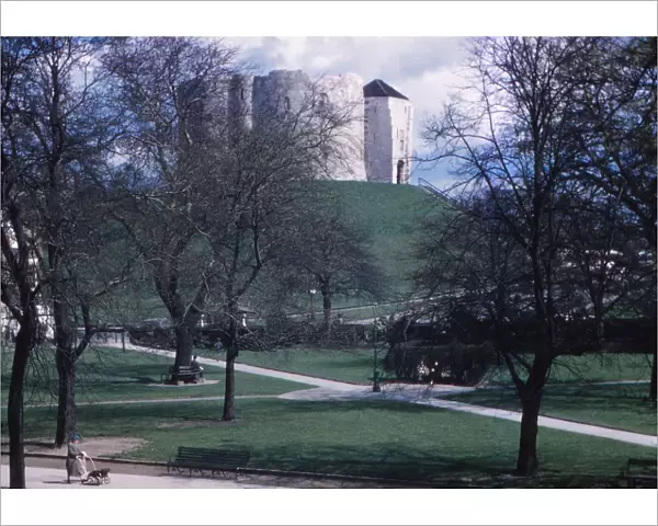 Norman Motte and Bailey, Cliffords Tower, York, c1960. Artist: CM Dixon