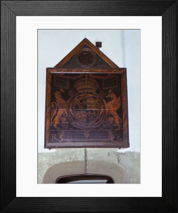 Framed Print : Royal arms of King Edward VI, St Marys Church, Westerham, Kent, 20th century. Artist: CM Dixon Framed Print : Royal arms of King Edward VI, St Marys Church, Westerham, Kent, 20th century. Artist: CM Dixon