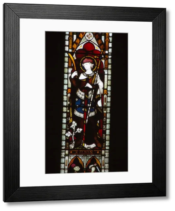 Framed Print : St. Alban in window of North Transept, Hereford Cathedral, 20th century. Artist: CM Dixon Framed Print : St. Alban in window of North Transept, Hereford Cathedral, 20th century. Artist: CM Dixon
