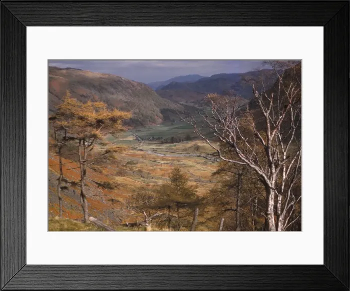 Framed Print : Upper Borrowdale valley in October, Lake District, Cumbria, 20th century. Artist: CM Dixon Framed Print : Upper Borrowdale valley in October, Lake District, Cumbria, 20th century. Artist: CM Dixon