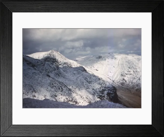 Framed Print : Scafell and Scafell Pike in Winter, English Lake District, Cumbria, 20th century. Artist: CM Dixon