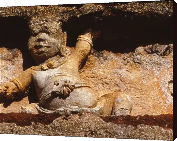 Guardian Spirit on Frieze on Outer Wall of the Tivanka Shrine, Polonnaruwa, Sri Lanka, 20th century