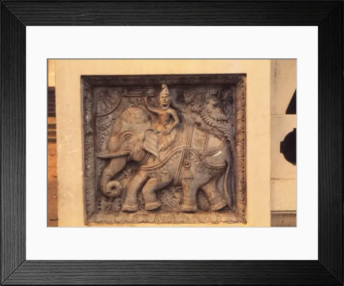 Framed Print : Guard Stone Figure at Entrance of Buddhist Temple, Sri Lanka, 20th century Framed Print : Guard Stone Figure at Entrance of Buddhist Temple, Sri Lanka, 20th century
