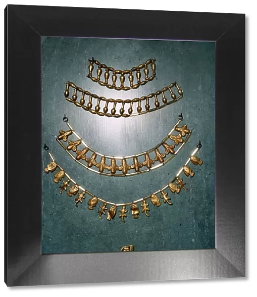 Gold necklaces and bracelets, Ancient Egyptian, 1st millennium BC