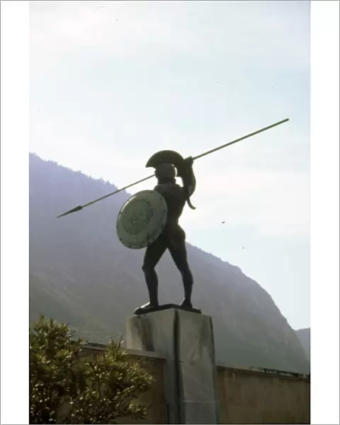Bronze statue of Leonidas at Thermopylae, c20th century. Artist: Vasos Falireas